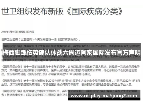 梅西脚踝伤势确认休战六周迈阿密国际发布官方声明